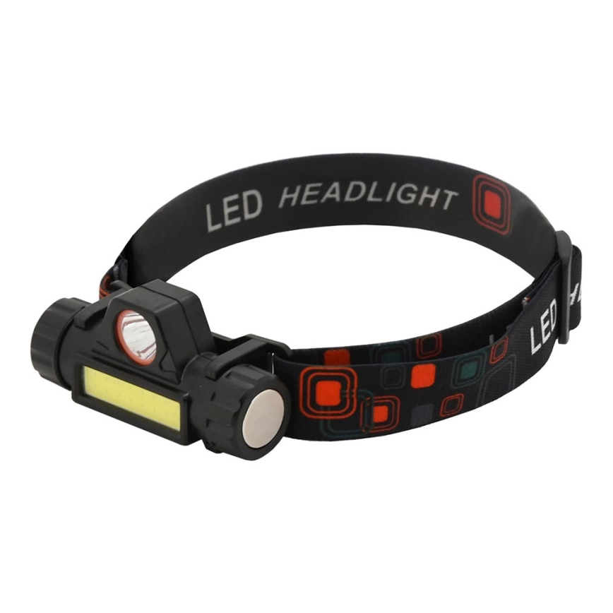 LED Rechargeable headlamp LED/1200mAh black/red