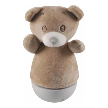 LED RGB Children's night small lamp with a melody 3xAAA/5V bear