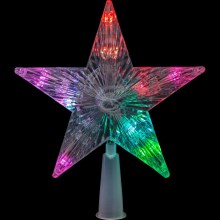 LED RGB Christmas star for the tree 10xLED/2xAA 15cm