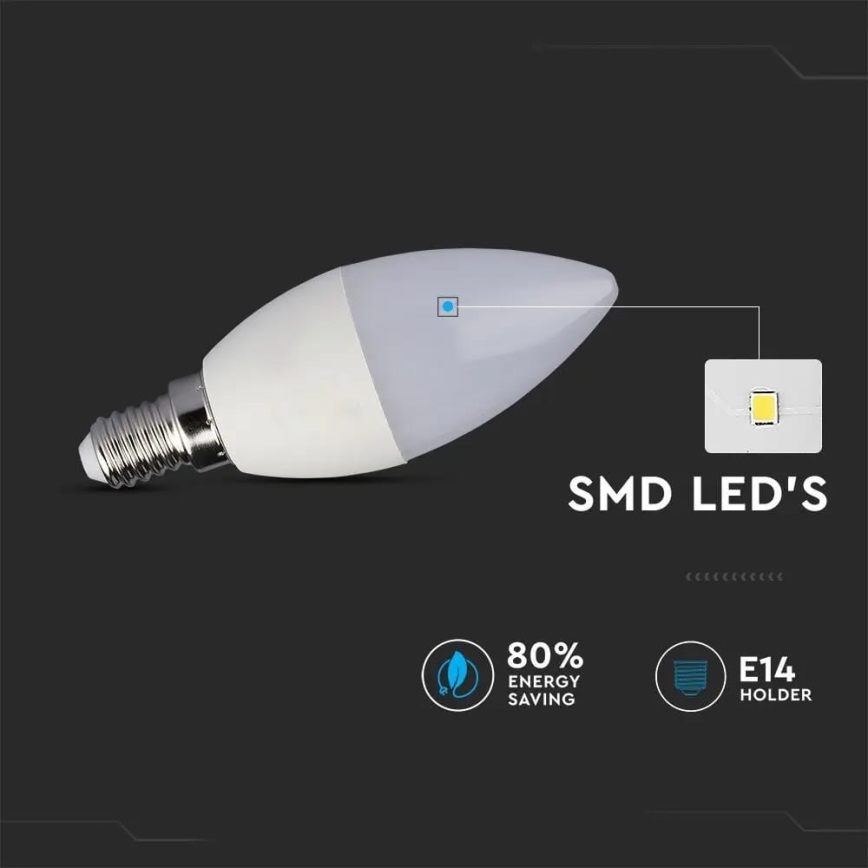 LED RGB Dimmable bulb E14/4,8W/230V 4000K + remote control