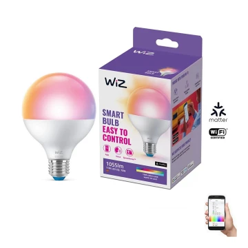 LED RGB Dimmable bulb G95 E27/11W/230V 2200-6500K Wi-Fi - WiZ