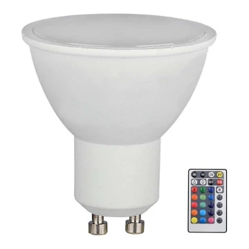 LED RGB Dimmable bulb GU10/4,8W/230V 3000K + remote control