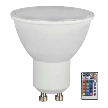 LED RGB Dimmable bulb GU10/4,8W/230V 4000K + remote control