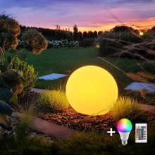 LED RGB Dimmable outdoor lamp GLOBO 1xE27/8,5W/230V d. 30 cm IP44 + remote control