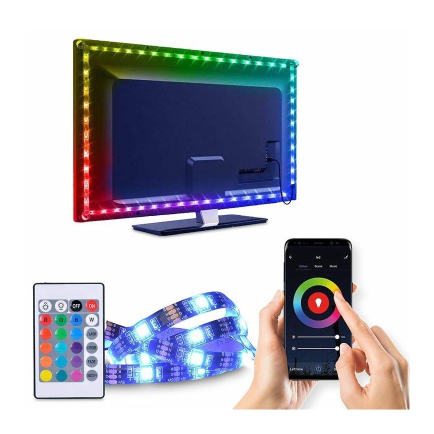 LED RGB Dimmable strip for TV LED/6W/5V Wi-Fi Tuya + remote control 0,5m