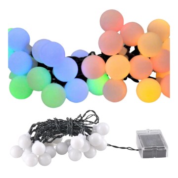 LED RGB Solar chain PARTY 30xLED/1,2V 3,9 m IP44