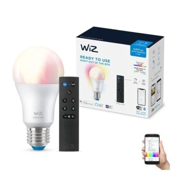 LED RGBW Dimmable bulb A60 E27/8,5W/230V 2200-6500K  CRI 90 Wi-Fi + remote control - WiZ