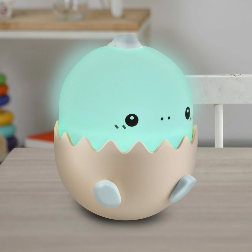 LED RGBW Dimmable children's touch lamp BABY DINO LED/0,75W/5V 1200mAh blue