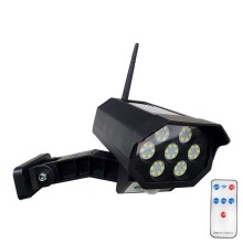 LED Solar dummy security camera with sensor LED/3,7V IP44 black + remote control