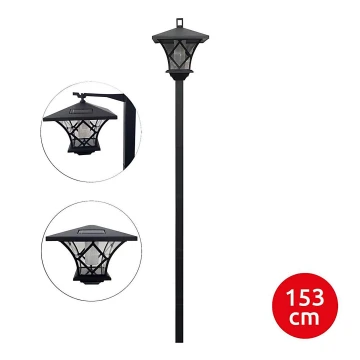 LED Solar outdoor lamp 3in1 LED/1,2V IP44 black