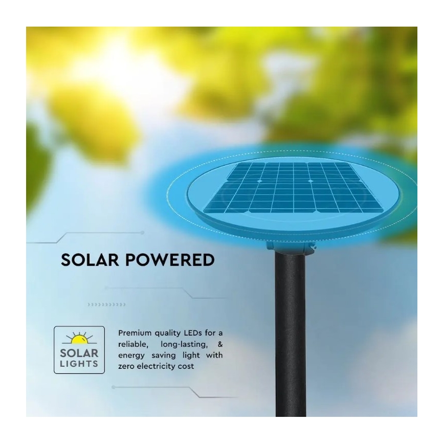 LED Solar street lamp with a sensor LED/10W/3,2V 6500K IP65 + remote control