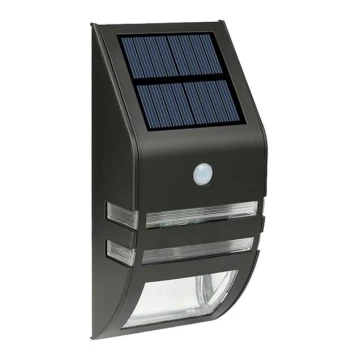 LED Solar wall light with a sensor LED/3,7V IP44 black