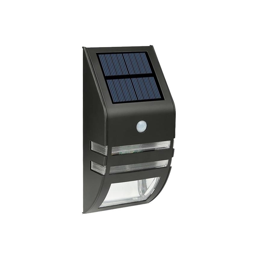 LED Solar wall light with a sensor LED/3,7V IP44 black