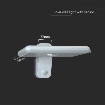 LED Solar wall light with sensor LED/15W/3,2V 4000K/6000K IP65 white