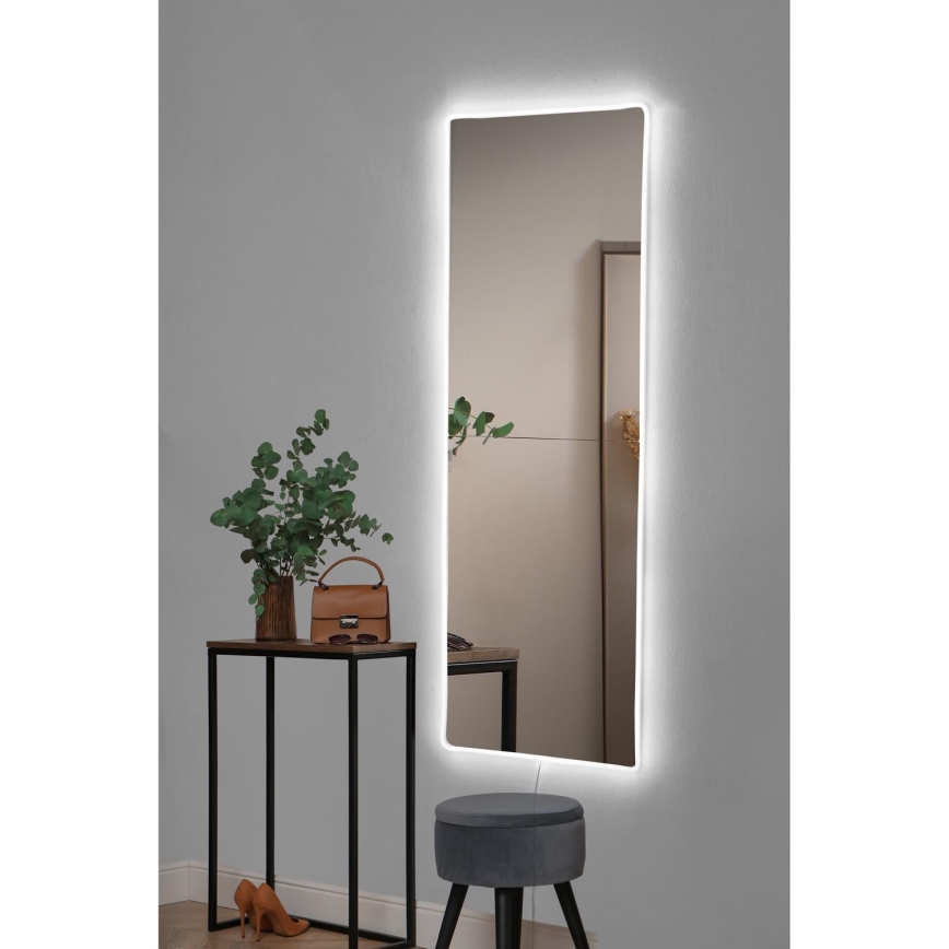 LED Wall mirror with a backlight RECTANGULAR 120x40 cm white