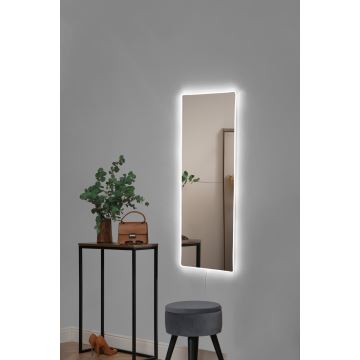 LED Wall mirror with a backlight RECTANGULAR 80x20 cm white