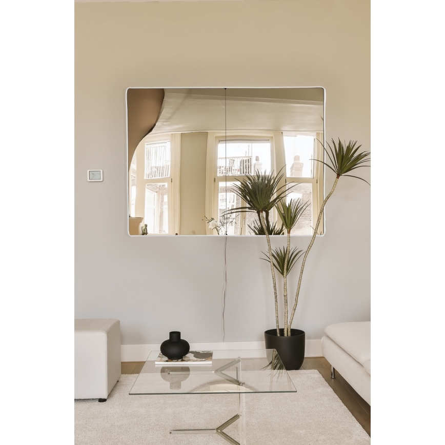 LED Wall mirror with a backlight RECTANGULAR 80x60 cm white