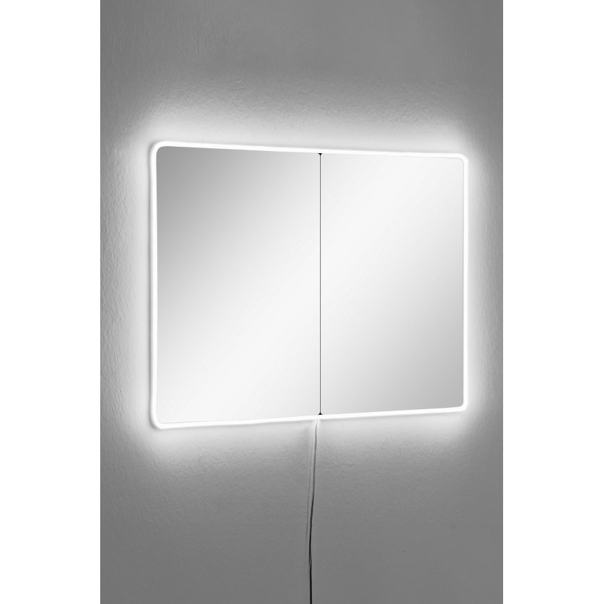 LED Wall mirror with a backlight RECTANGULAR 80x60 cm white