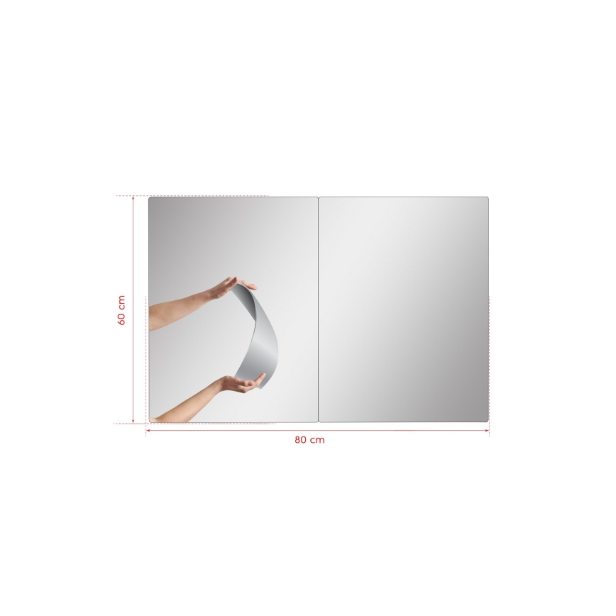 LED Wall mirror with a backlight RECTANGULAR 80x60 cm white