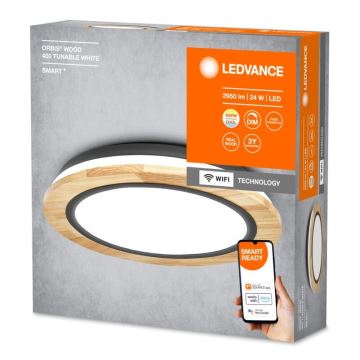 Ledvance - LED Dimmable ceiling light SMART+ ORBIS WOOD LED/24W/230V 2700-6500K oak Wi-Fi