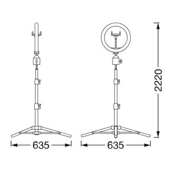 Ledvance - LED Dimmable floor lamp with a stand and holder for vlogging LED/6W/USB 3000/4000/6500K