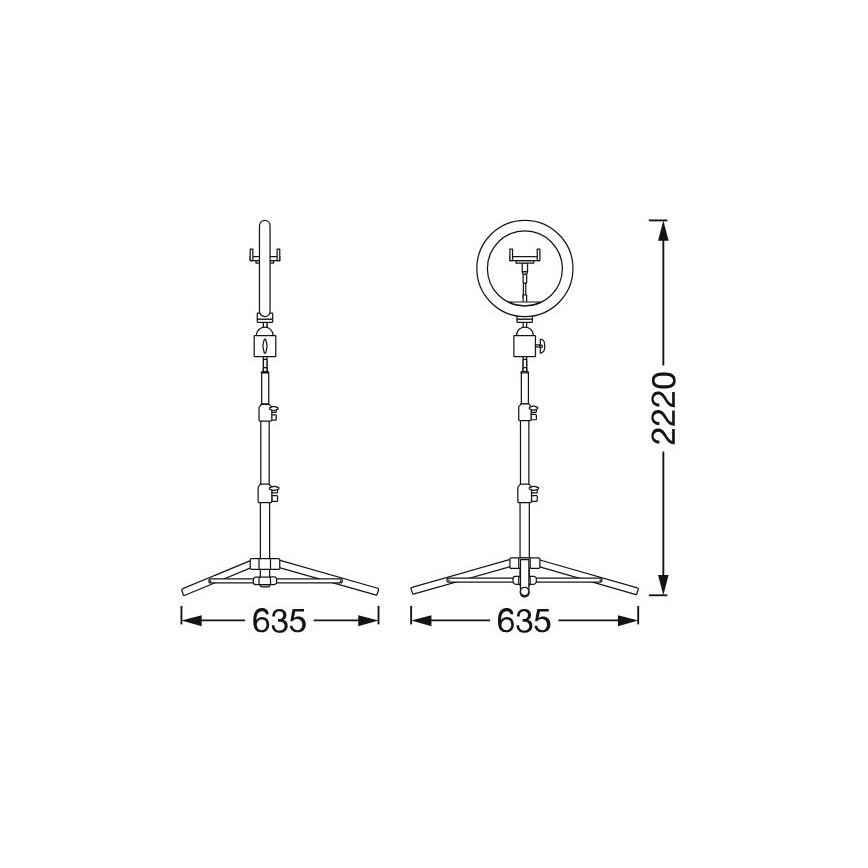 Ledvance - LED Dimmable floor lamp with a stand and holder for vlogging LED/6W/USB 3000/4000/6500K