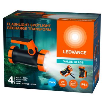 Ledvance - LED Rechargeable flashlight with a power bank FLASHLIGHT LED/3W/5V IP64 2400mAh