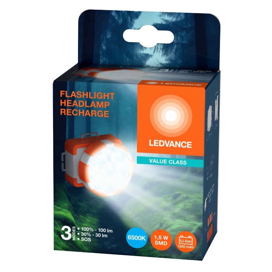 Ledvance - LED Rechargeable headlamp FLASHLIGHT LED/1,5W/5V 1200mAh