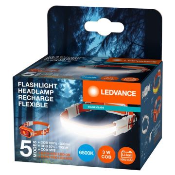 Ledvance - LED Rechargeable headlamp FLASHLIGHT LED/3W/5V 1000mAh