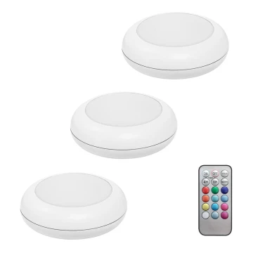Ledvance - SET 3x LED RGB Touch orientation light DOT-IT LED/0,2W/4,5V + remote control