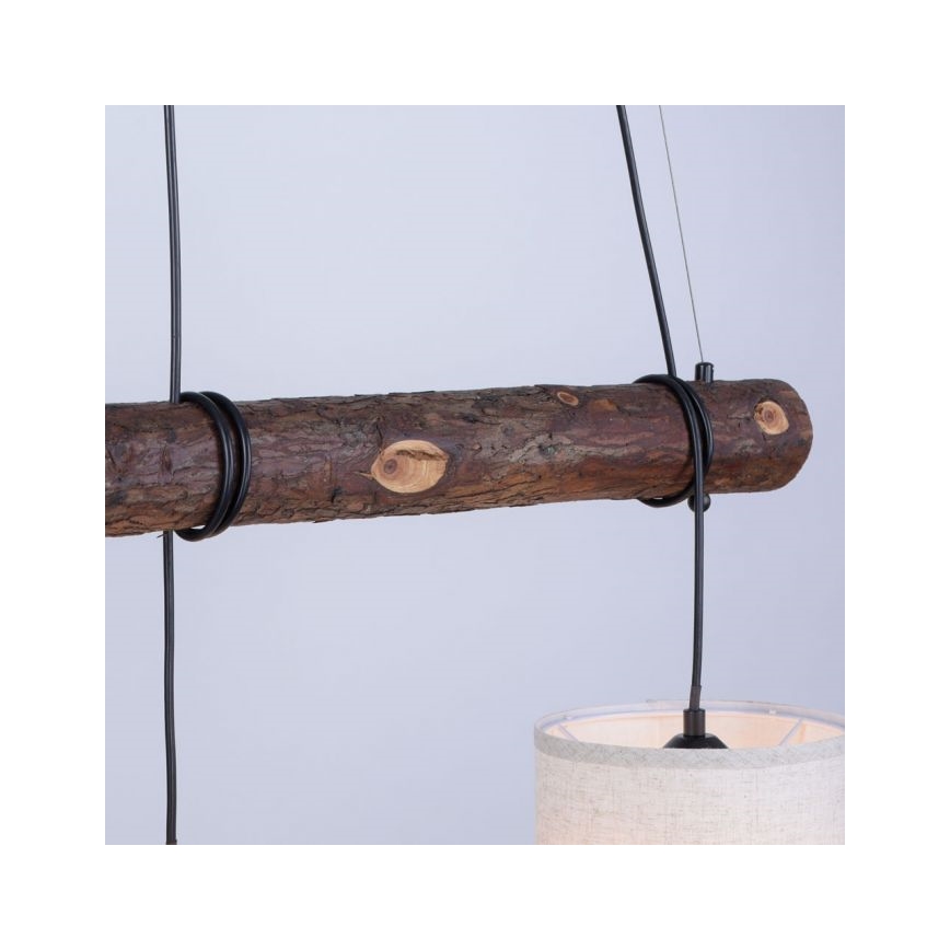 Leuchten Direkt 11238-79 - Chandelier on a string BARK 3xE27/40W/230V wood