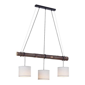 Leuchten Direkt 11238-79 - Chandelier on a string BARK 3xE27/40W/230V wood