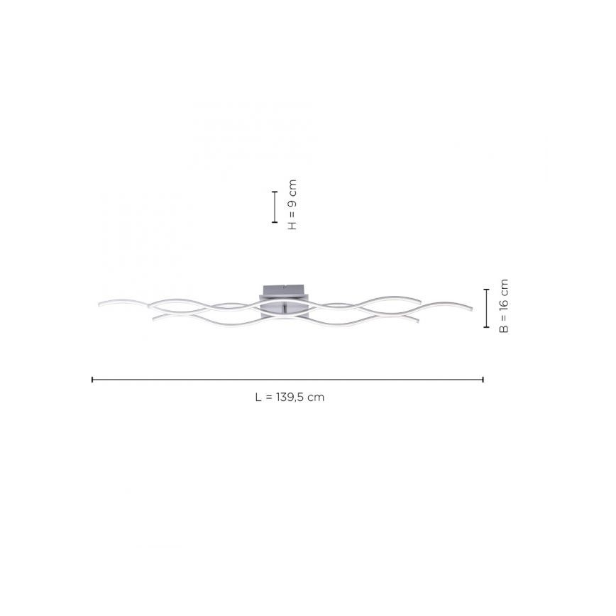 Leuchten Direkt 15167-55 - LED Surface-mounted chandelier WAWE 2xLED/12,5W/230V+1xLED/17W matte chrome