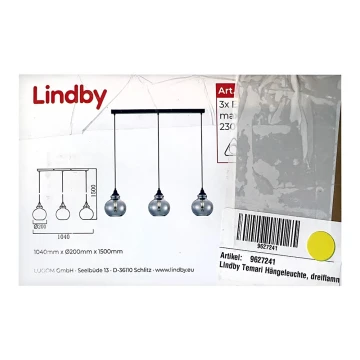 Lindby - Chandelier on a string TEMARI 3xE27/60W/230V