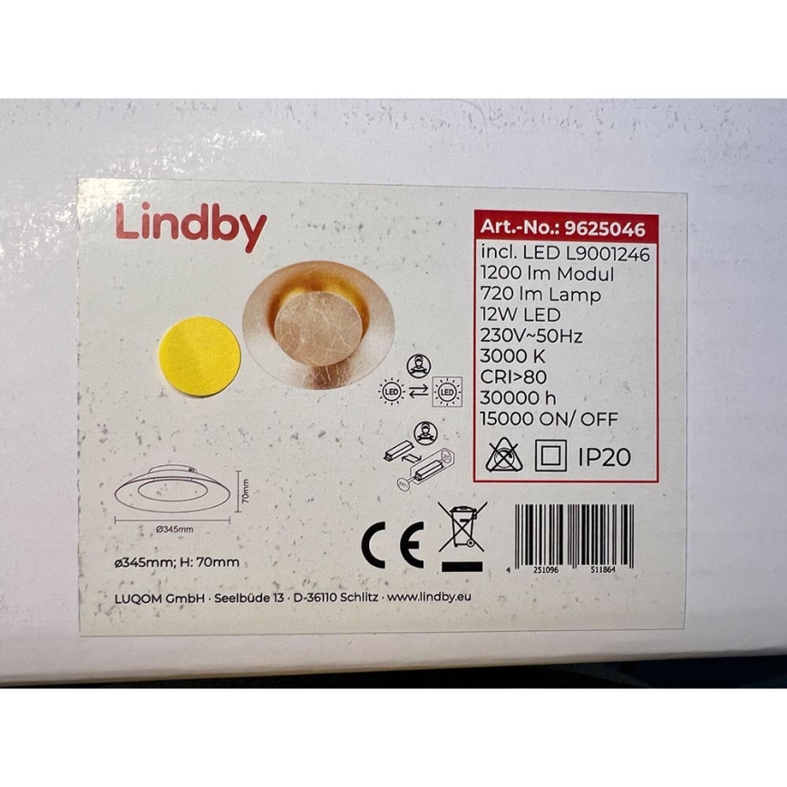 Lindby - LED Ceiling light KETI LED/12W/230V