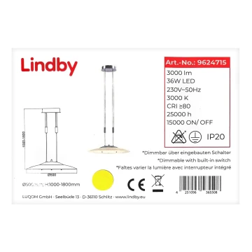 Lindby - LED Dimmable chandelier on a string AMIDALA LED/36W/230V