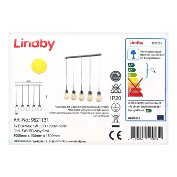 Lindby - LED Dimmable chandelier on a string BADO 5xLED/5W/230V