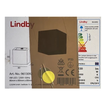Lindby - LED Wall light QUASO LED/4W/230V concrete