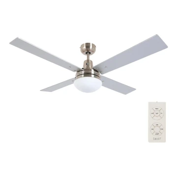 Lucci Air 210334 - Ceiling fan AIRFUSION QUEST 1xE27/60W/230V wood/chrome + remote control