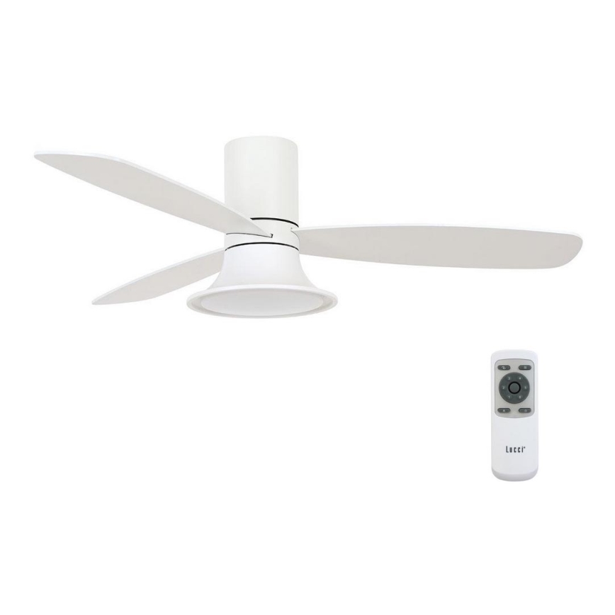 Lucci Air 210661 - LED Dimmable ceiling fan FLUSSO 1xGX53/18W/230V wood/white + remote control