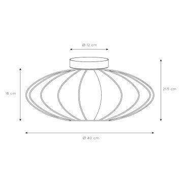 Lucide 03147/40/30 - Ceiling light CORINA 1xE27/40W/230V d. 40 cm black