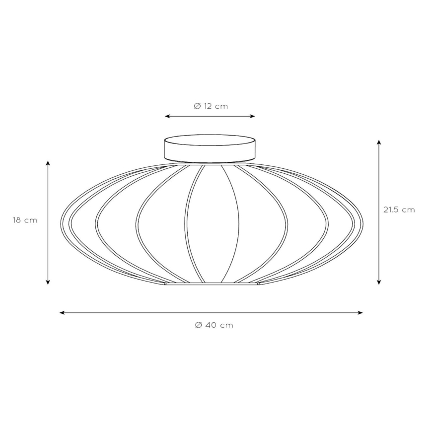 Lucide 03147/40/30 - Ceiling light CORINA 1xE27/40W/230V d. 40 cm black