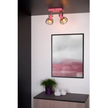 Lucide 08927/02/66 - Spotlight POLA 2xE27/60W/230V pink