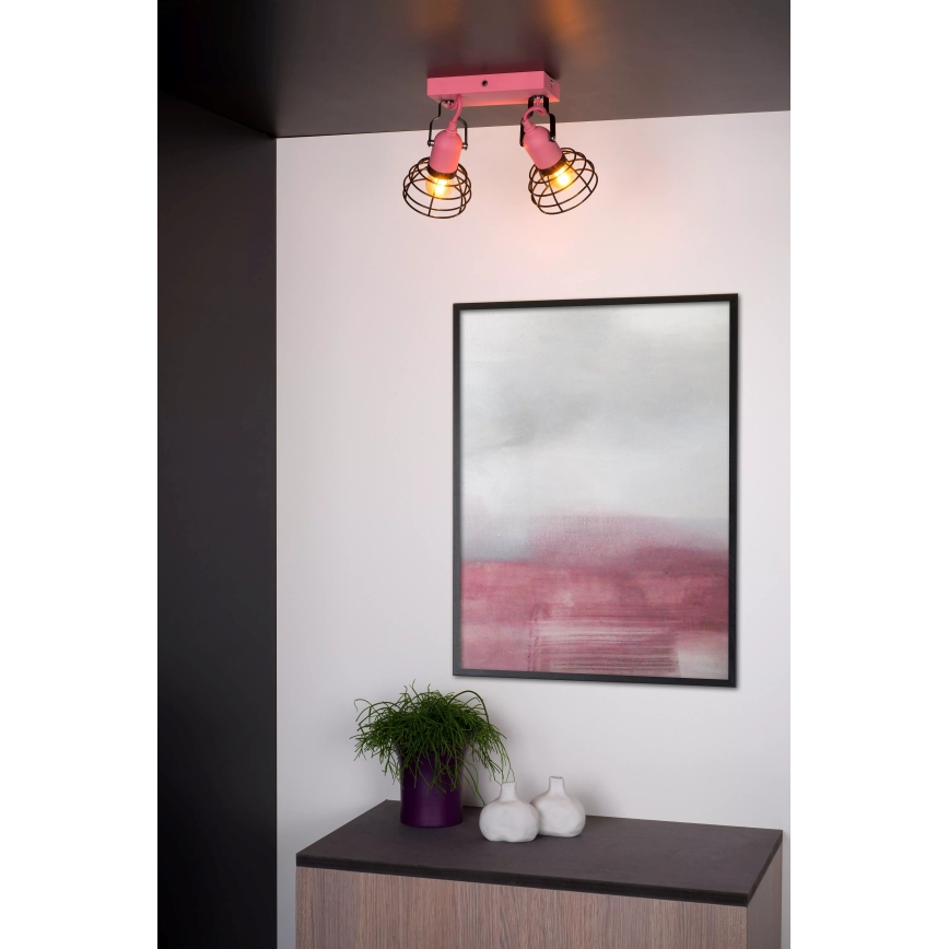 Lucide 08927/02/66 - Spotlight POLA 2xE27/60W/230V pink