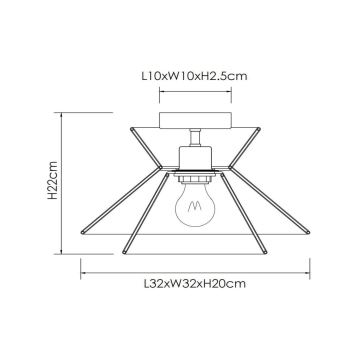 Lucide 10120/32/72 - Ceiling light TASMAN 1xE27/60W/230V beige