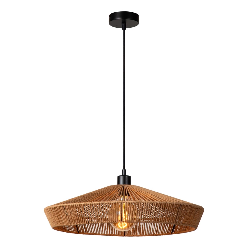 Lucide 10413/50/72 - Chandelier on a string YUNKAI 1xE27/60W/230V d. 50 cm brown