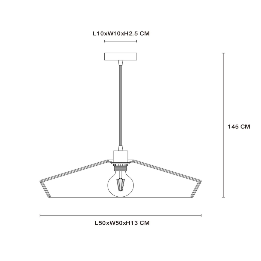 Lucide 10413/50/72 - Chandelier on a string YUNKAI 1xE27/60W/230V d. 50 cm brown