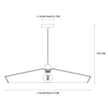 Lucide 10413/70/72 - Chandelier on a string YUNKAI 1xE27/60W/230V d. 70 cm brown