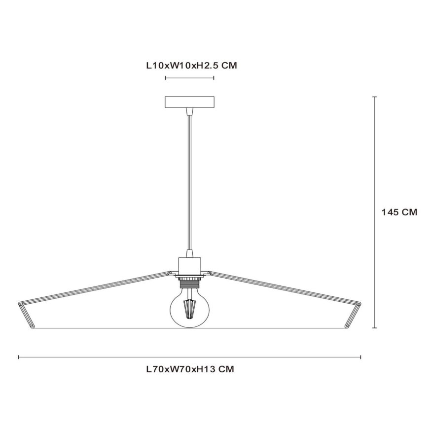 Lucide 10413/70/72 - Chandelier on a string YUNKAI 1xE27/60W/230V d. 70 cm brown