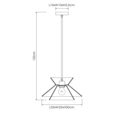 Lucide 10420/32/72 - Chandelier on a string TASMAN 1xE27/60W/230V beige